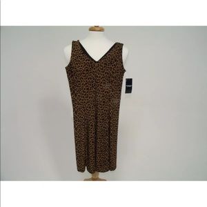 American Living Leopard Print Style V Neck Dress
